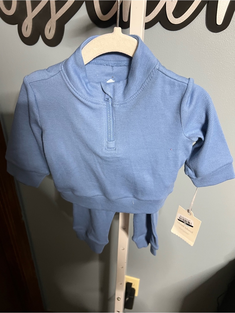 Cloud Island Light Blue Long Sleeve Athletic Pullover Shirt and Pant Set NWT